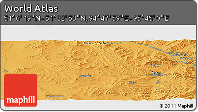Political Panoramic Map of the Area around 51° 19' 36" N, 95° 16' 30" E