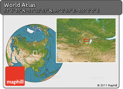 Satellite Location Map of the Area around 51° 19' 36" N, 99° 31' 30" E