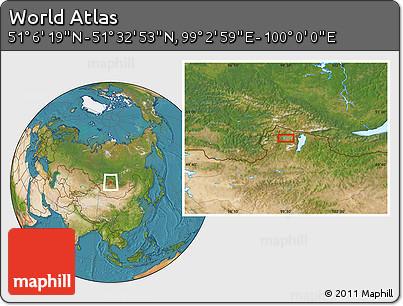 Satellite Location Map of the Area around 51° 19' 36" N, 99° 31' 30" E
