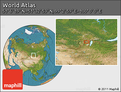 Satellite Location Map of the Area around 51° 19' 36" N, 99° 31' 30" E