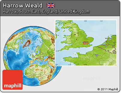 Physical Location Map of Harrow Weald