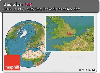 Satellite Location Map of Basildon