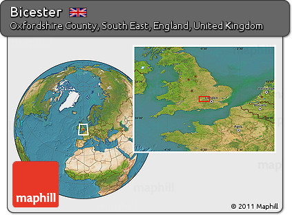 Satellite Location Map of Bicester