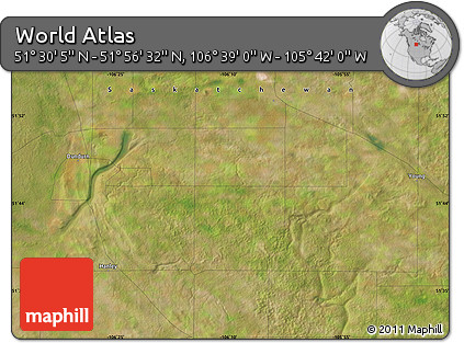 Satellite Map of the Area around 51° 43' 18" N, 106° 10' 30" W