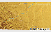 Physical 3D Map of the area around 51° 43' 18" N, 114° 40' 30" W