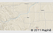Shaded Relief 3D Map of the area around 51° 43' 18" N, 114° 40' 30" W
