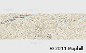 Shaded Relief Panoramic Map of the area around 51° 43' 18" N, 120° 46' 30" E