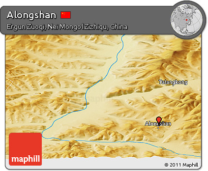 Physical Panoramic Map of Alongshan