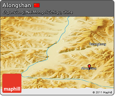 Physical Panoramic Map of Alongshan