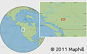 Savanna Style Location Map of the area around 51° 43' 18" N, 122° 19' 29" W