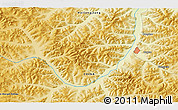 Physical 3D Map of the area around 51° 43' 18" N, 123° 19' 29" E