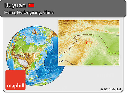 Physical Location Map of Huyuan