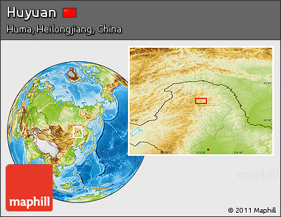 Physical Location Map of Huyuan