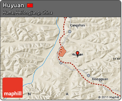 Shaded Relief Map of Huyuan