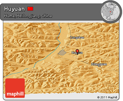 Political Panoramic Map of Huyuan