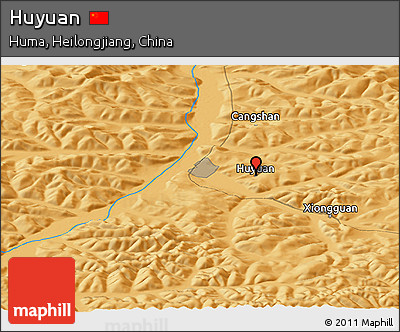Political Panoramic Map of Huyuan