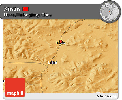Political 3D Map of Xinlin