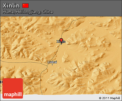 Political 3D Map of Xinlin