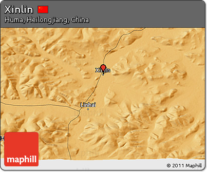 Political 3D Map of Xinlin