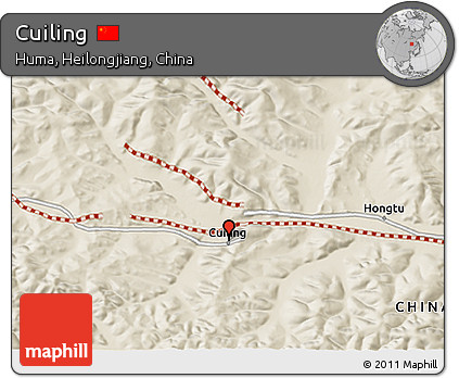 Shaded Relief 3D Map of Cuiling