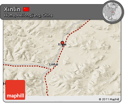 Shaded Relief 3D Map of Xinlin