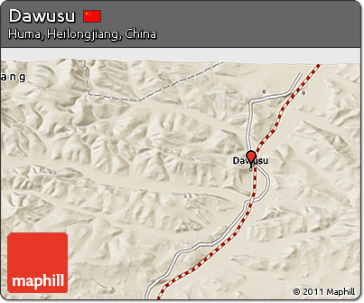 Shaded Relief 3D Map of Dawusu