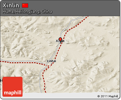 Shaded Relief 3D Map of Xinlin