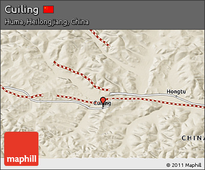 Shaded Relief 3D Map of Cuiling