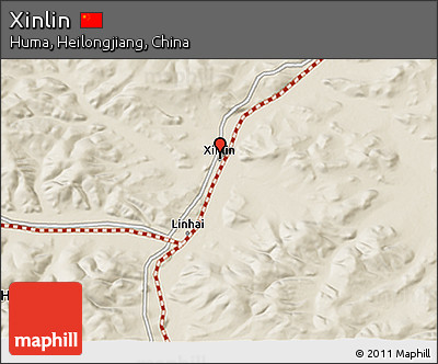 Shaded Relief 3D Map of Xinlin