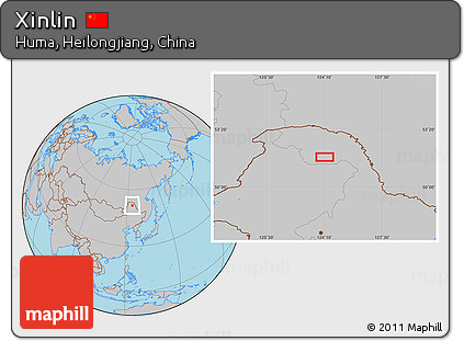 Gray Location Map of Xinlin