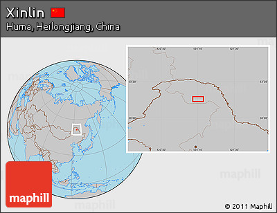 Gray Location Map of Xinlin