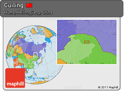 Political Location Map of Cuiling