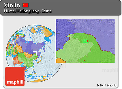 Political Location Map of Xinlin