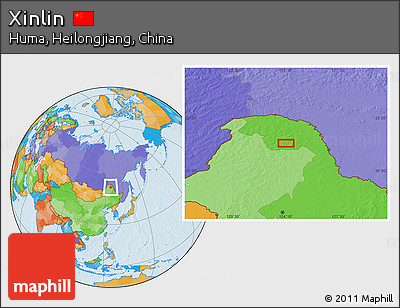Political Location Map of Xinlin