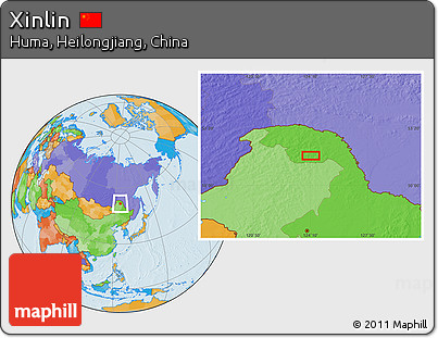 Political Location Map of Xinlin
