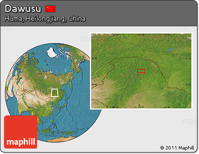 Satellite Location Map of Dawusu