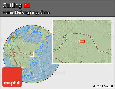 Savanna Style Location Map of Cuiling, hill shading