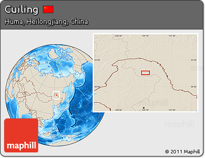 Shaded Relief Location Map of Cuiling