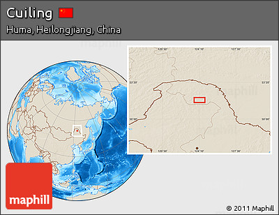 Shaded Relief Location Map of Cuiling