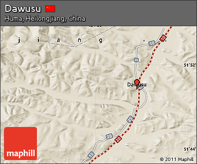 Shaded Relief Map of Dawusu