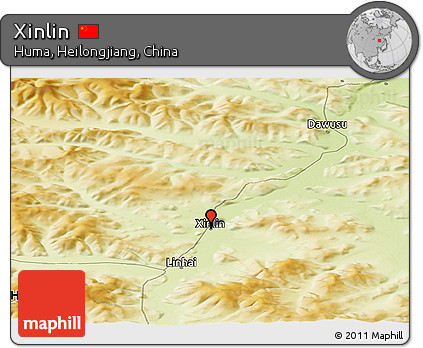 Physical Panoramic Map of Xinlin