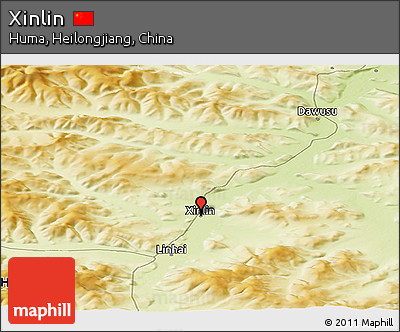 Physical Panoramic Map of Xinlin