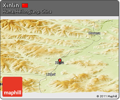 Physical Panoramic Map of Xinlin