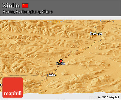 Political Panoramic Map of Xinlin