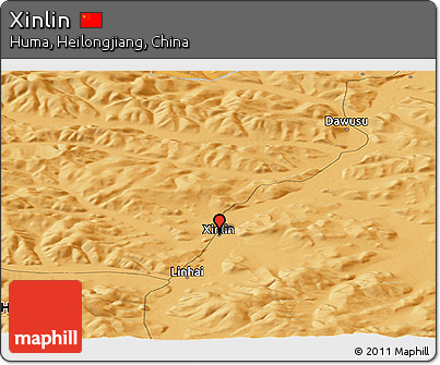 Political Panoramic Map of Xinlin