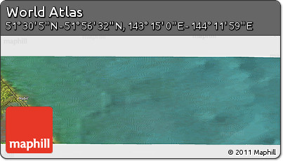 Satellite Panoramic Map of the Area around 51° 43' 18" N, 143° 43' 29" E