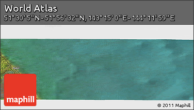 Satellite Panoramic Map of the Area around 51° 43' 18" N, 143° 43' 29" E
