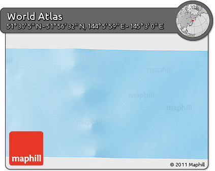 Physical 3D Map of the Area around 51° 43' 18" N, 144° 34' 29" E