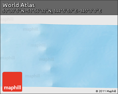 Physical 3D Map of the Area around 51° 43' 18" N, 144° 34' 29" E