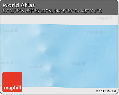 Physical 3D Map of the Area around 51° 43' 18" N, 144° 34' 29" E